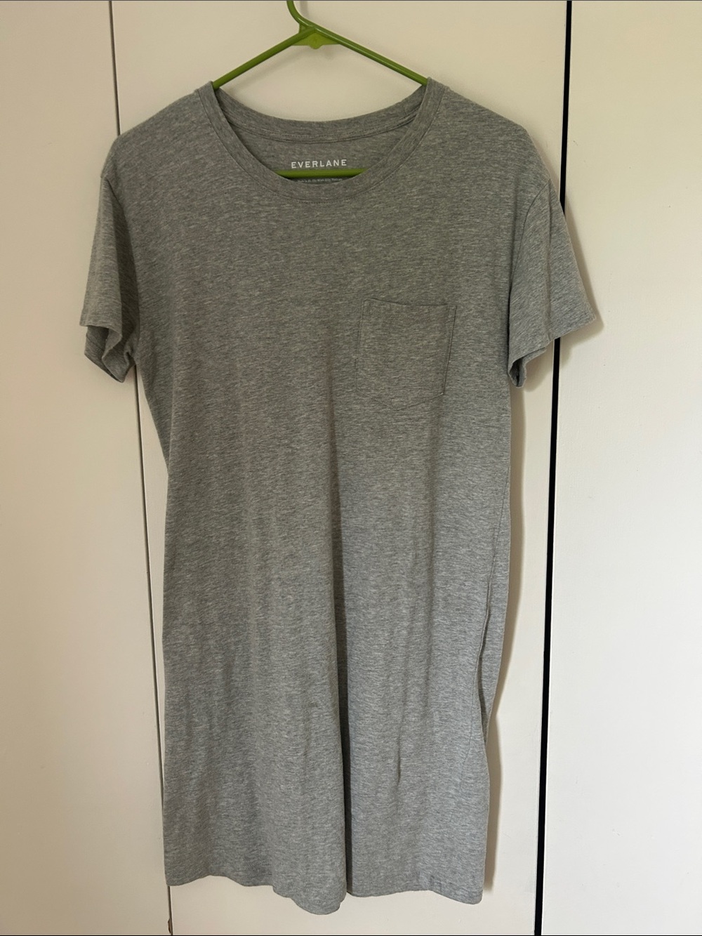 Everlane Light Gray Short-Sleeve Pocket shirt dress